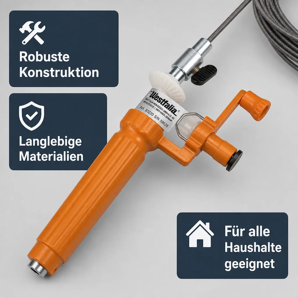 Rohrreinigungswelle mit Kurbelantrieb
