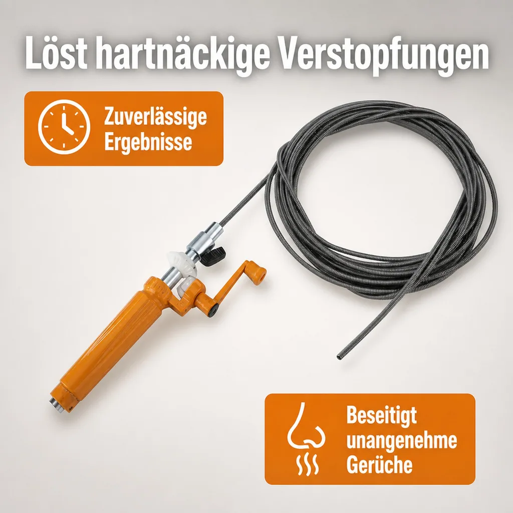 Rohrreinigungswelle mit Kurbelantrieb