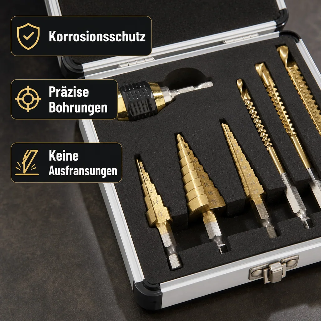 Titan Stufen- und Fräsbohrer Satz 7-teilig