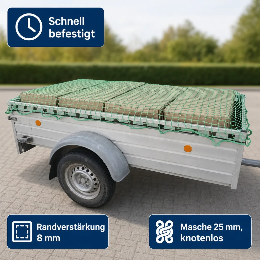 Anhängernetz mit Expanderband 1,60 x 2,50 Meter