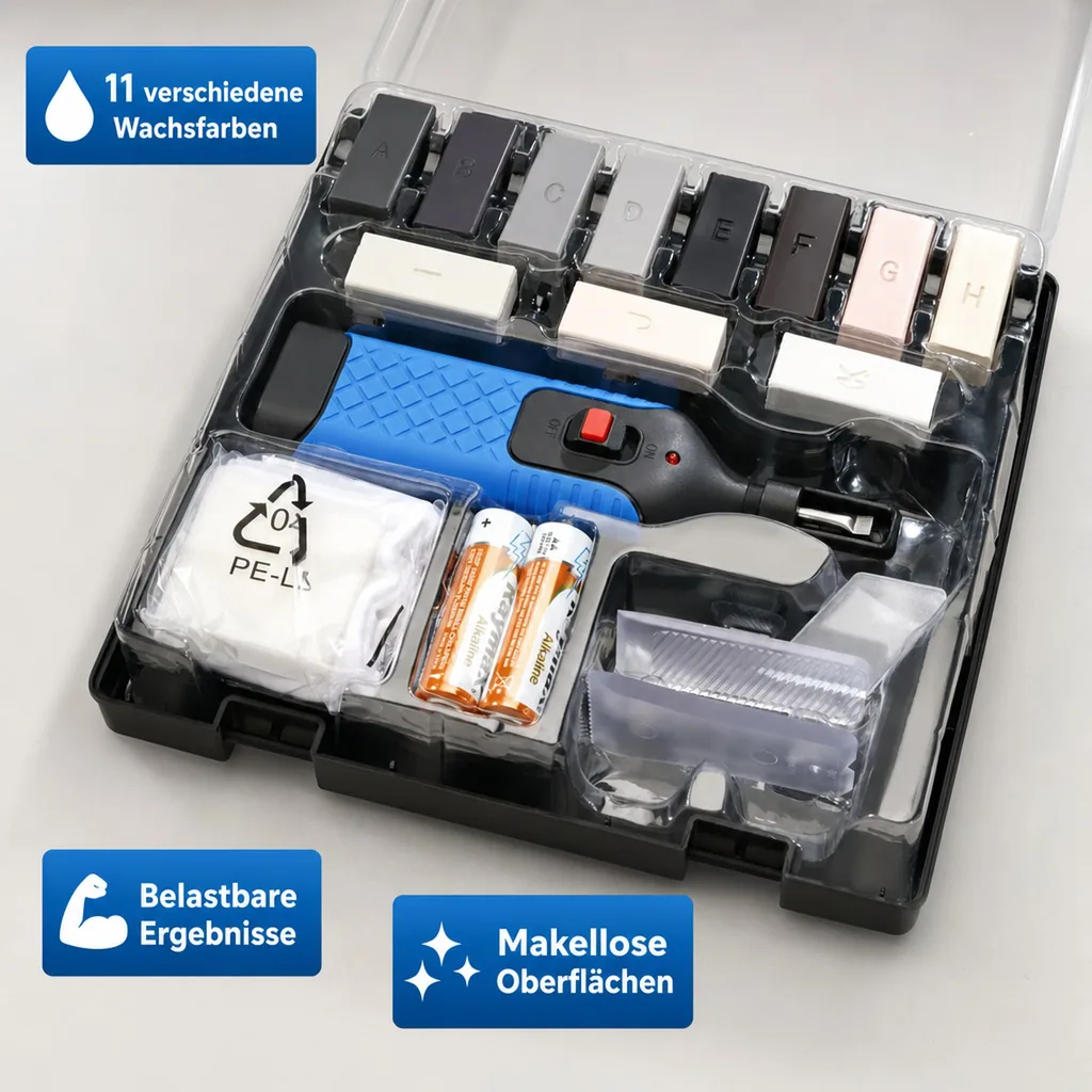 PVC- und Vinyl-Reparaturset inklusive Wachsschmelzer