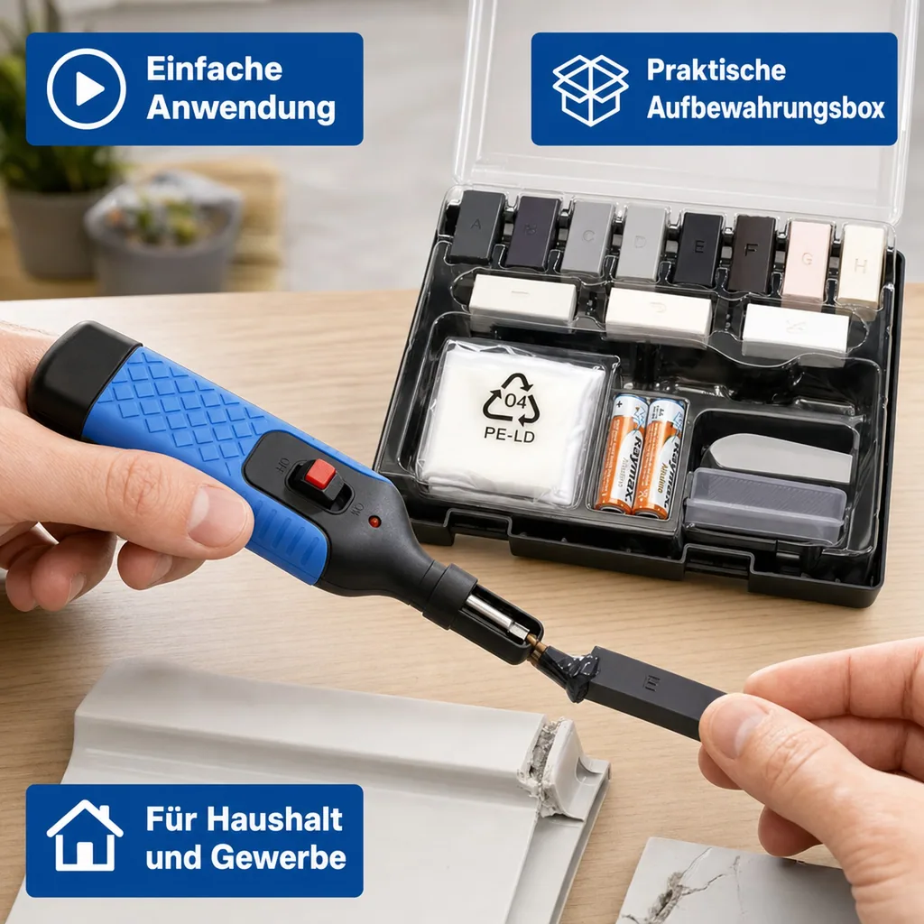 PVC- und Vinyl-Reparaturset inklusive Wachsschmelzer