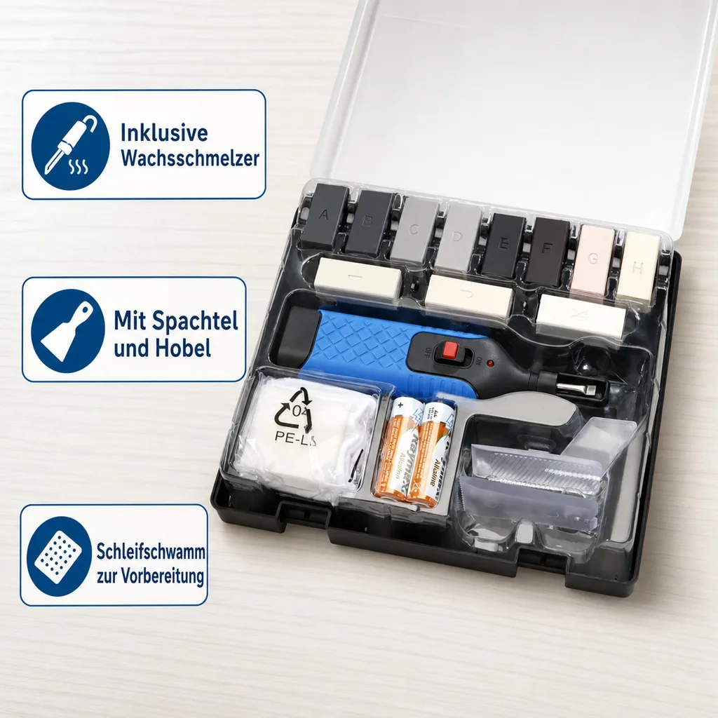 PVC- und Vinyl-Reparaturset inklusive Wachsschmelzer