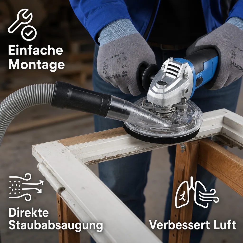 Absaughaube für alle 125 mm Winkelschleifer