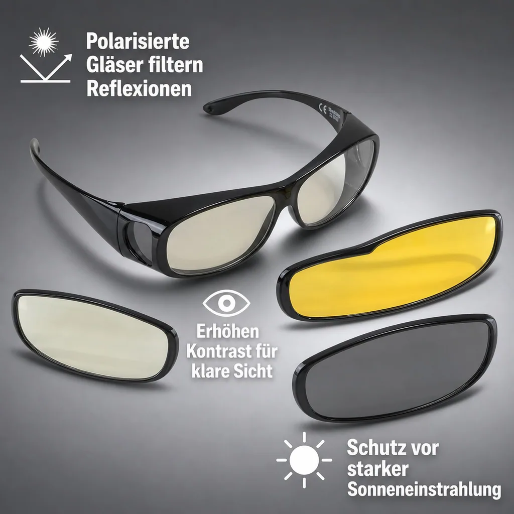 Schutzbrille mit 4 Wechsel-Rahmen