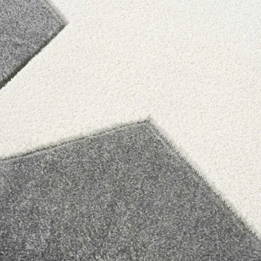Livone Teppich Stern weiss auf grau rund, Teppichgrösse: Ø 160 cm