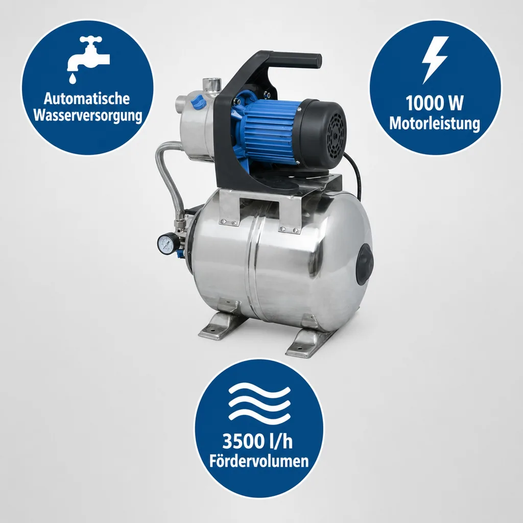 Güde Hauswasserwerk HWW 1000 E mit Thermoschutz
