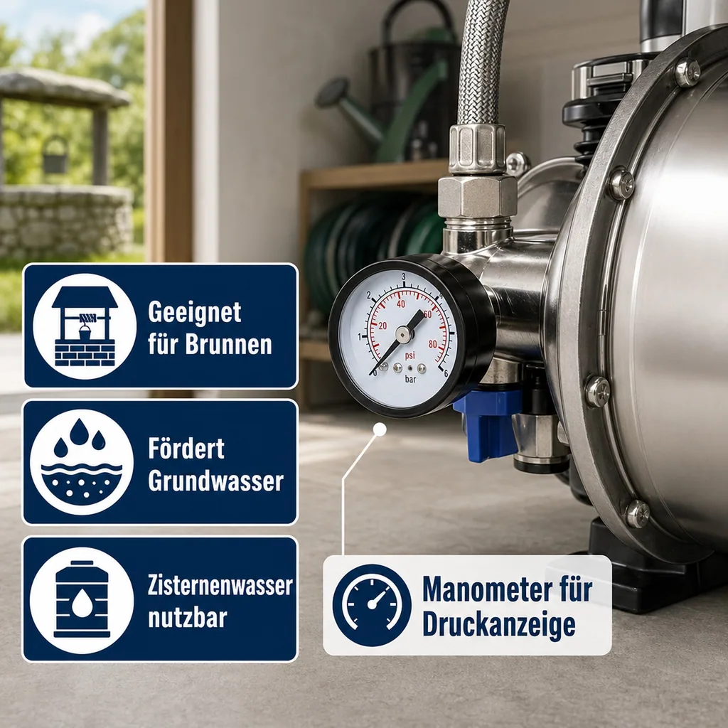 Güde Hauswasserwerk HWW 1000 E mit Thermoschutz
