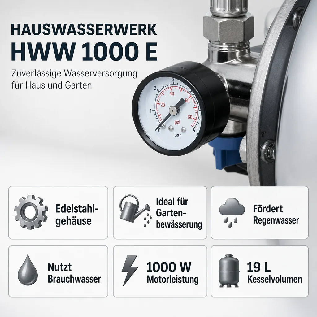 Hauswasserwerk HWW 1000 E - mit Thermoschutz