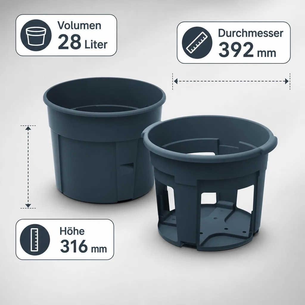 Anzuchttopf für Kartoffeln, Durchmesser 392 mm - anthrazit