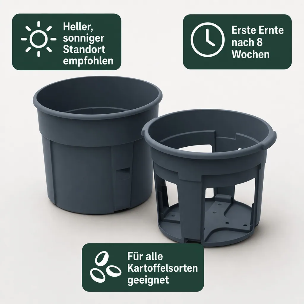 Anzuchttopf für Kartoffeln, Durchmesser 392 mm - anthrazit