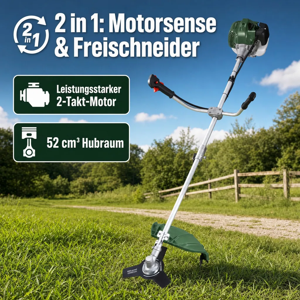 2 in 1 Benzin Motorsense und Freischneider