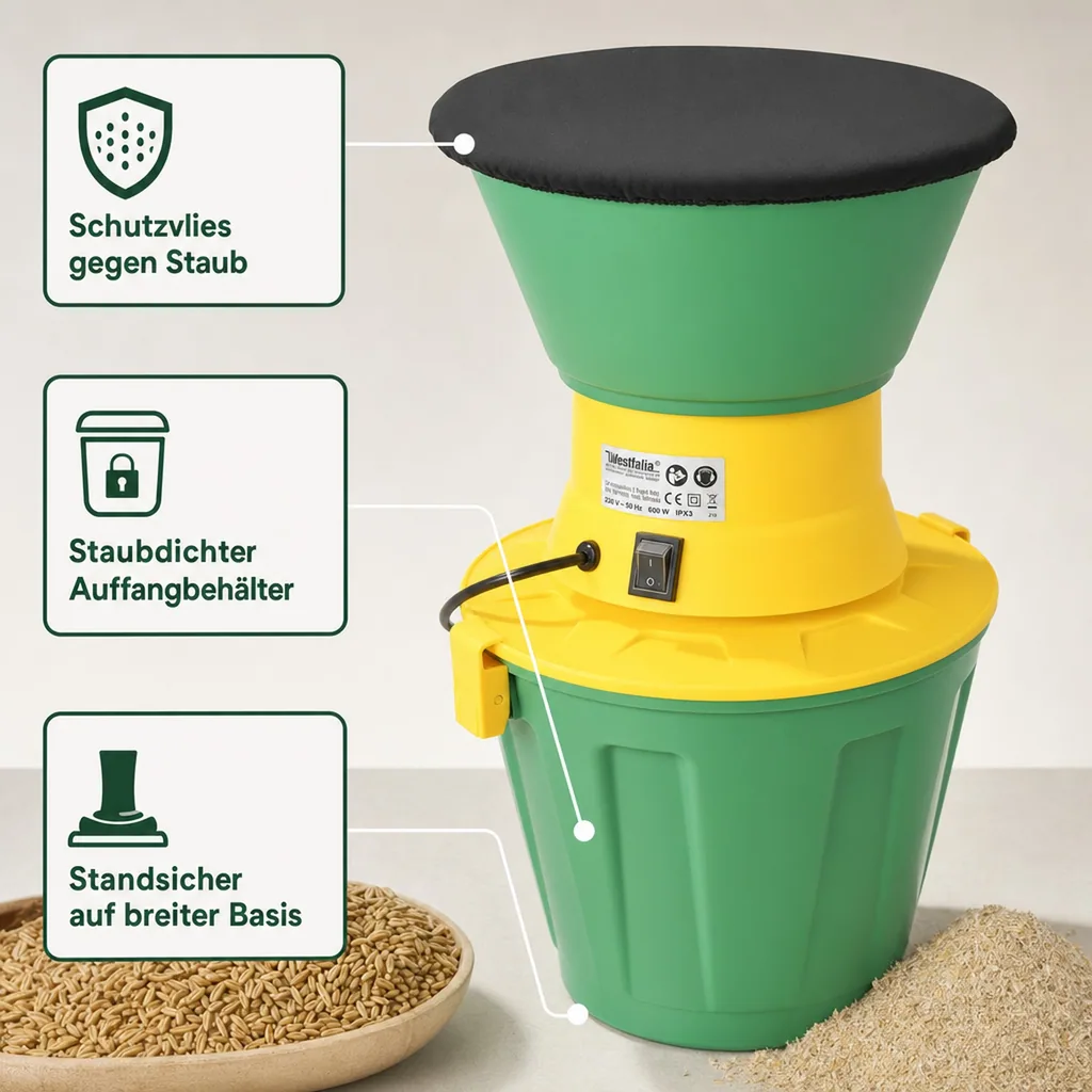 Elektrische Getreidemühle, 600 W, auch für Hülsenfrüchte