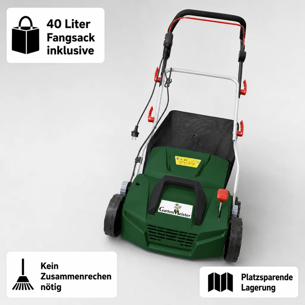 Elektrischer Vertikutierer & Lüfter „GMEVL 1800“, 1800 Watt