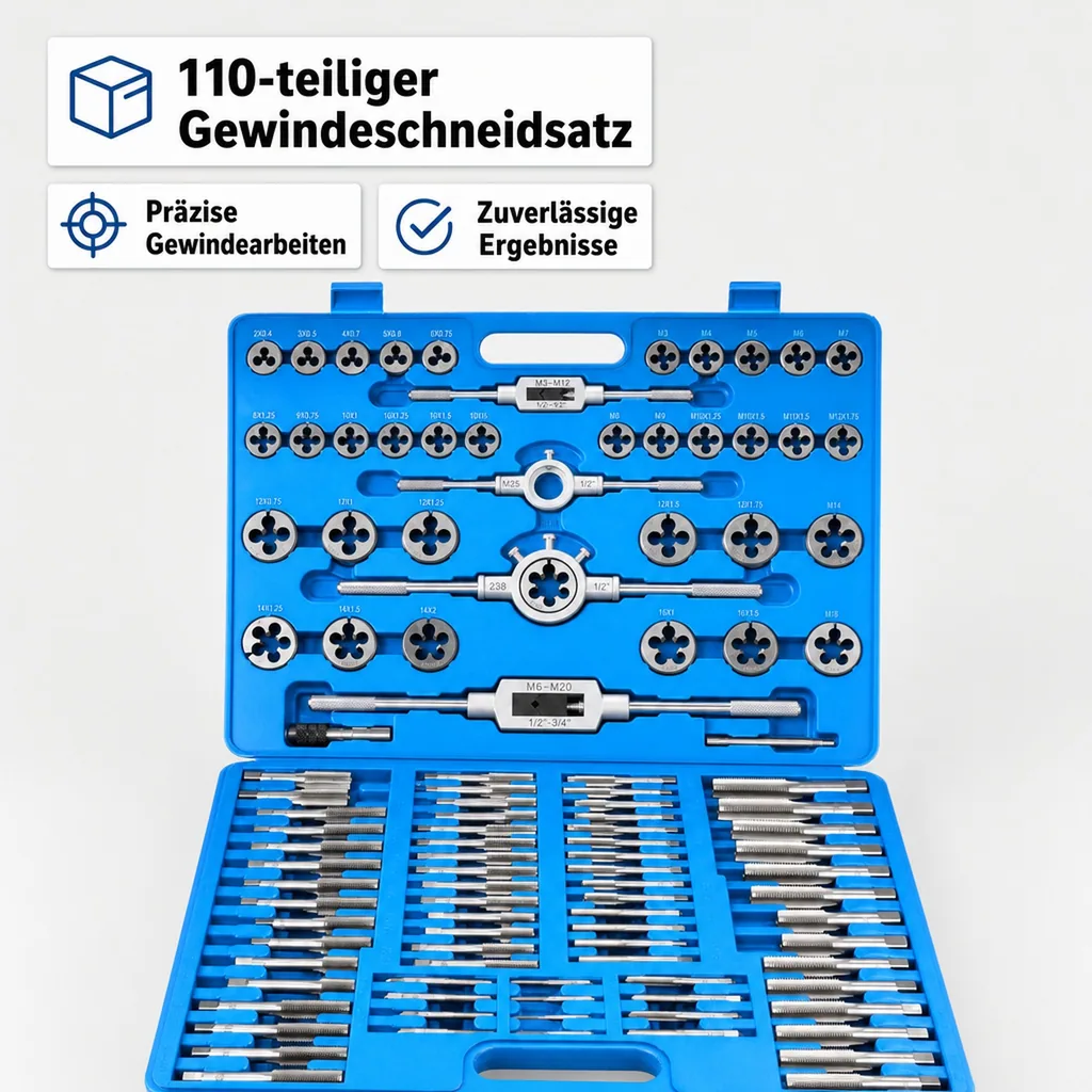 Gewindeschneidsatz M2 - M18, 110-teilig