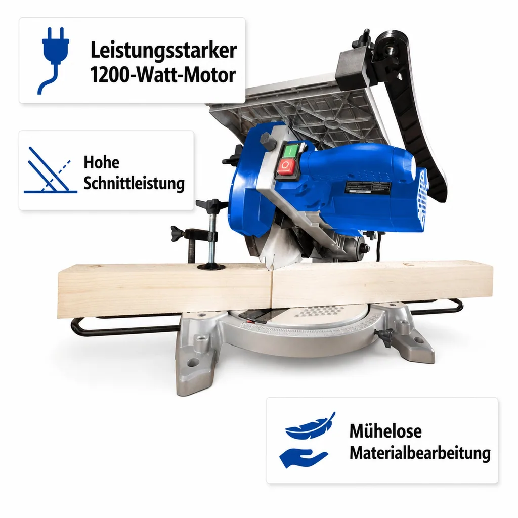 Tisch-Kapp und Gehrungssäge TKG 210/30, 1200 Watt