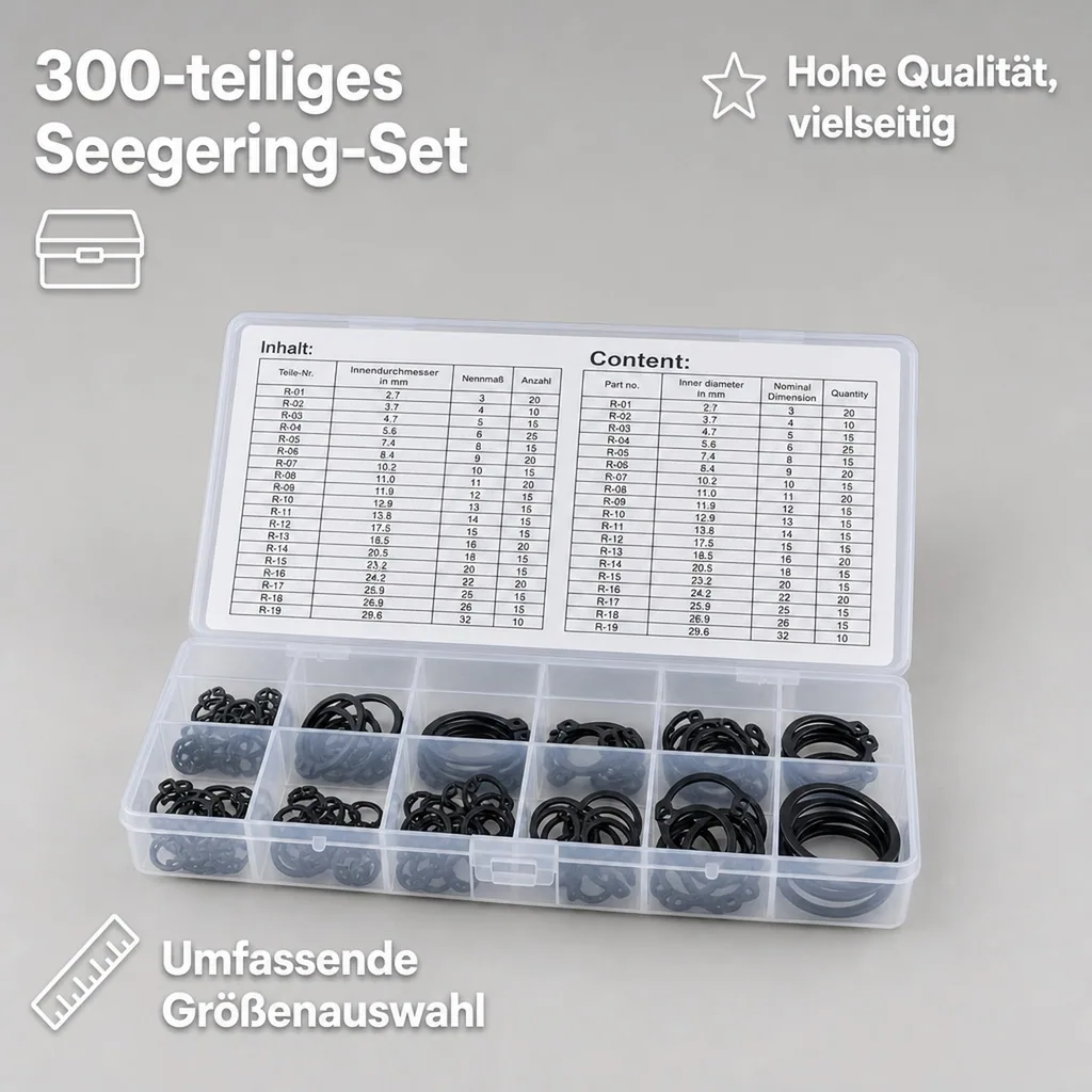 Außen-Seegering-Set, 300-teilig