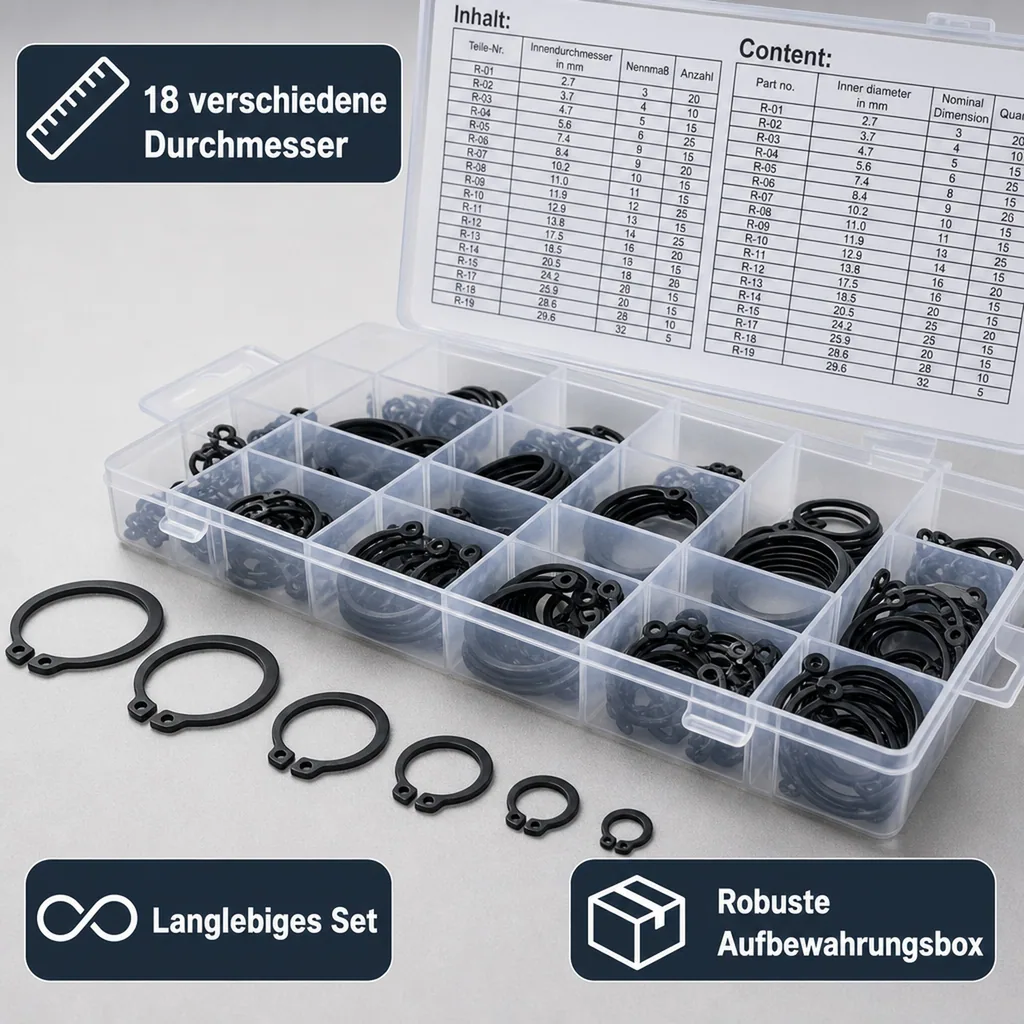 Außen-Seegering-Set, 300-teilig