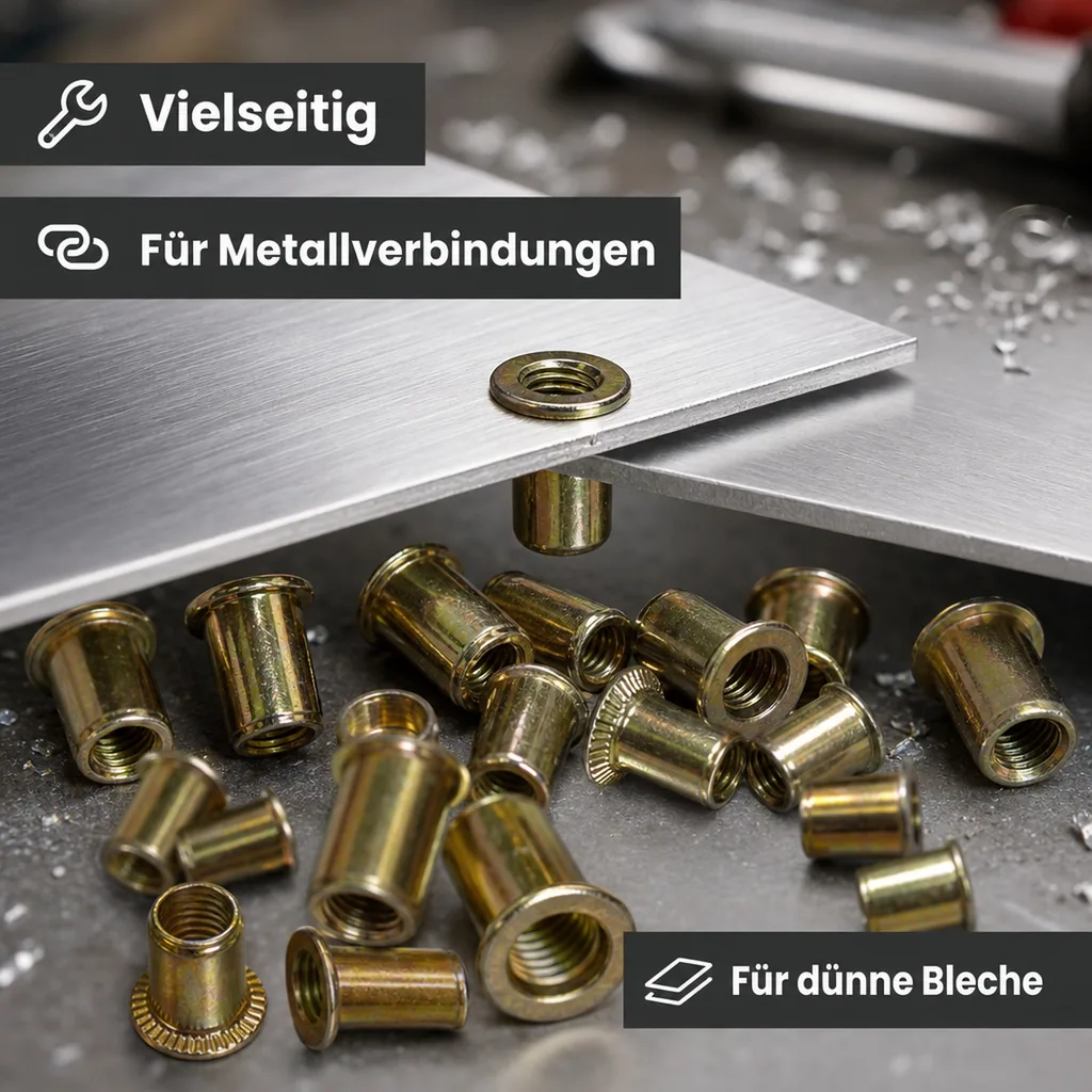 Blindnietmuttern Set 100 tlg.- M3, M4, M5, M6 je 25 Stück