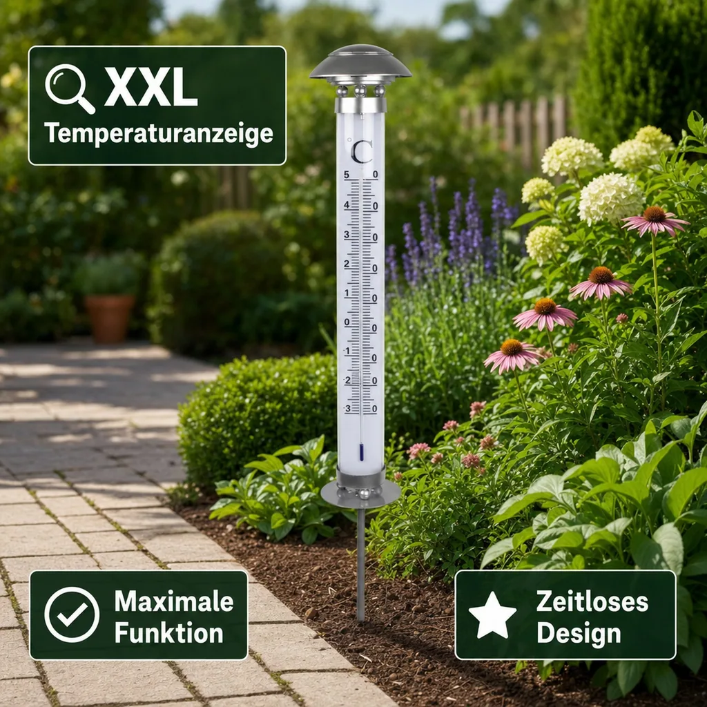 Led Garten Thermometer XXL