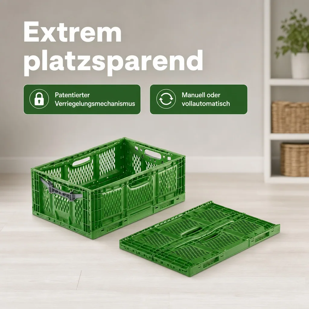 Klappbox 40x30x18cm durchbrochen grün