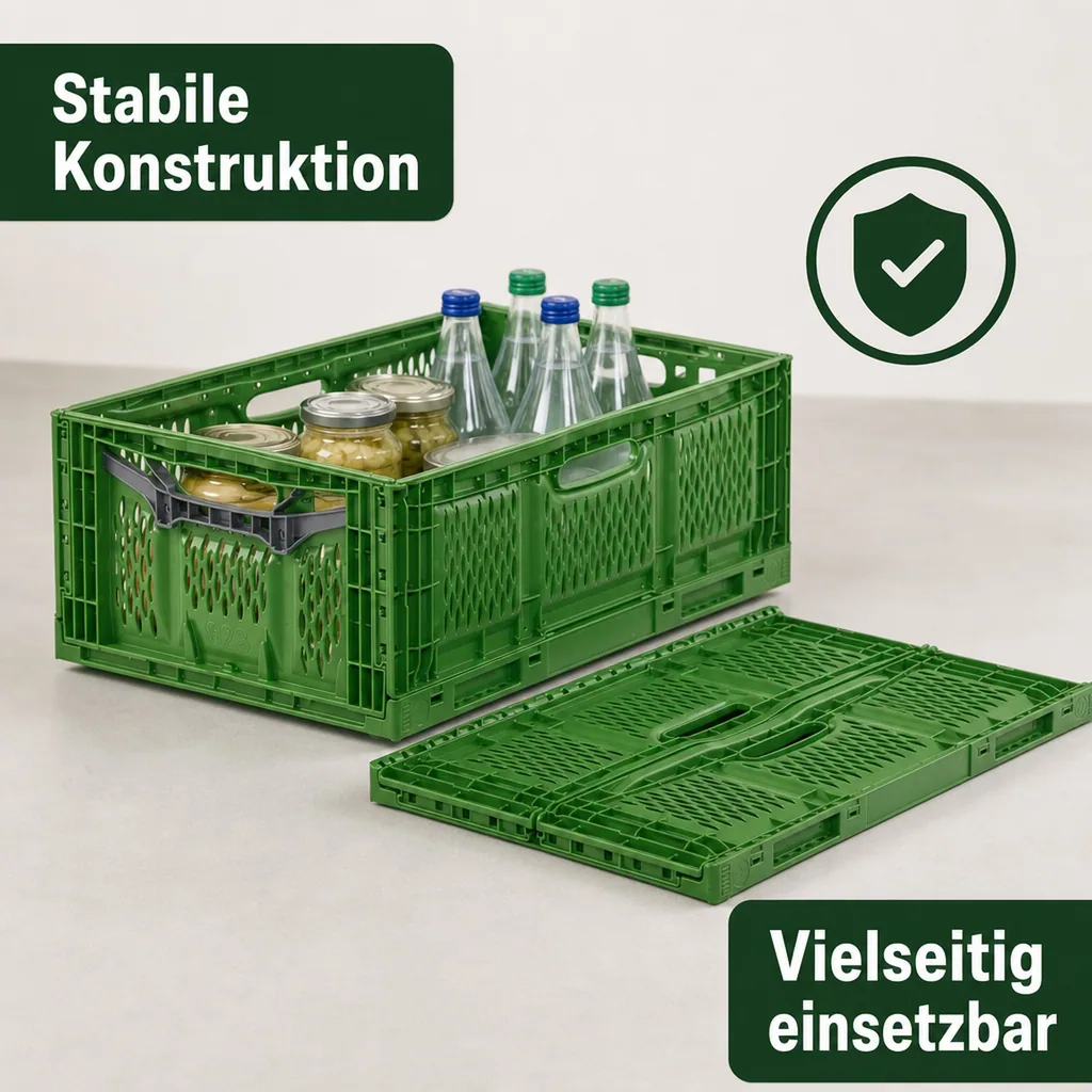 Klappbox 40x30x18cm durchbrochen grün