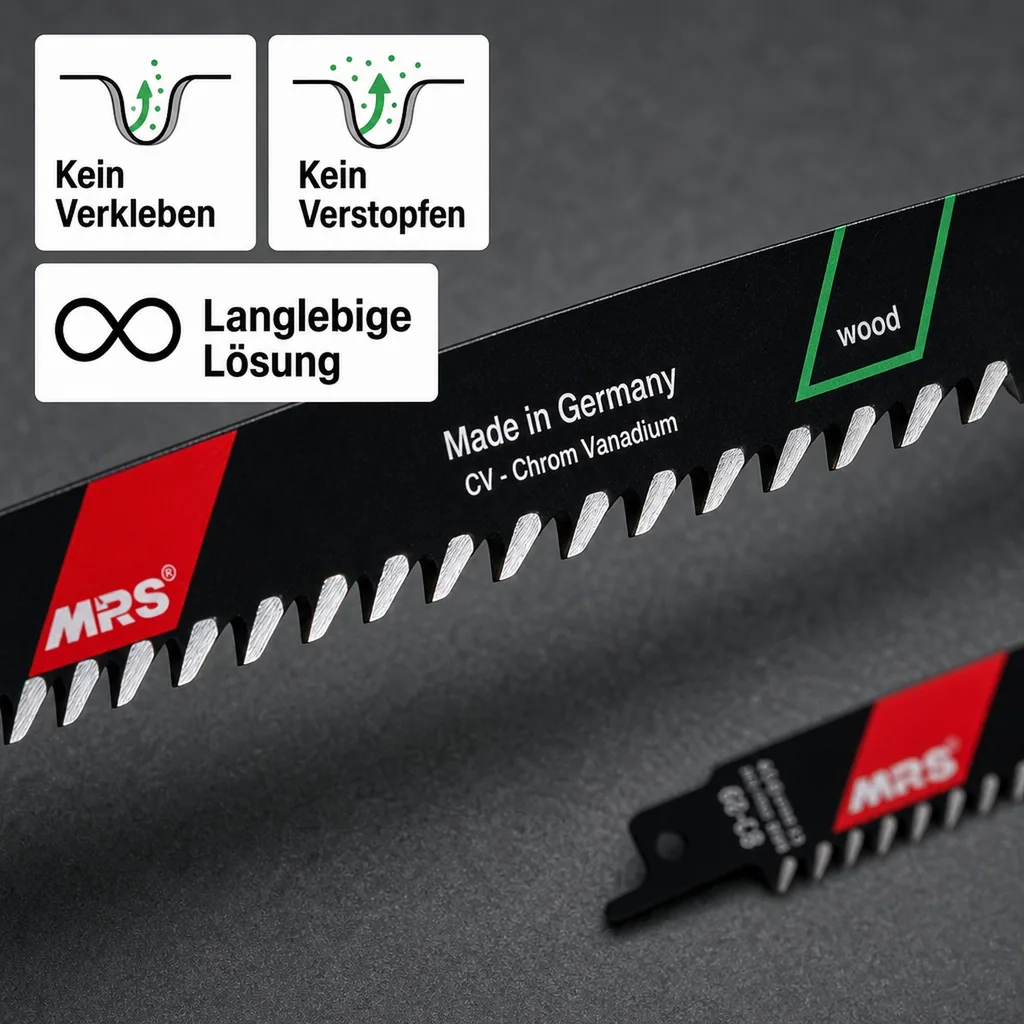 CV-Säbelsägeblatt gefräst und geschränkt, GL 300/VL 280 mm, ZT 4,2 mm/6TPI,  5er Pack