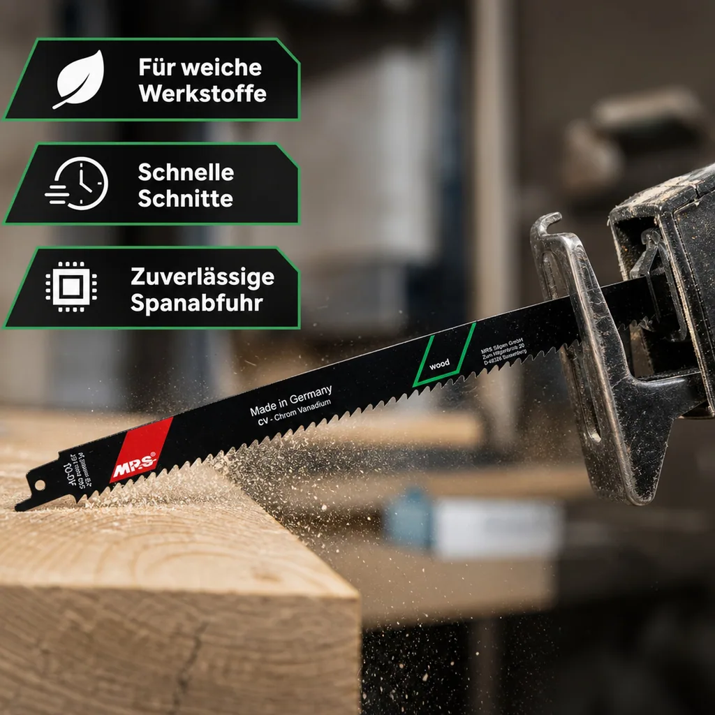 CV-Säbelsägeblatt gefräst und geschränkt, GL 300/VL 280 mm, ZT 4,2 mm/6TPI,  5er Pack