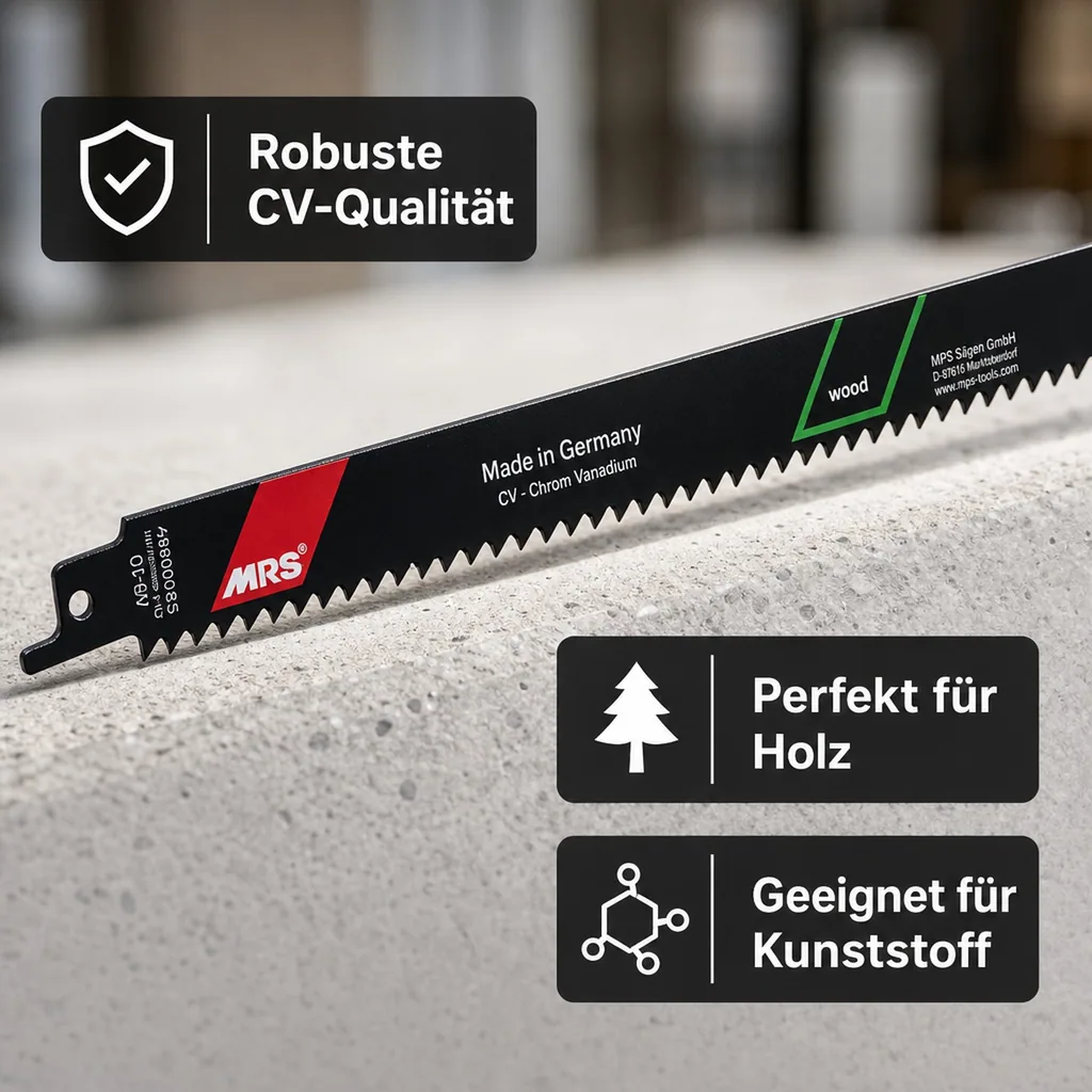 CV-Säbelsägeblatt gefräst und geschränkt, GL 300/VL 280 mm, ZT 4,2 mm/6TPI,  5er Pack