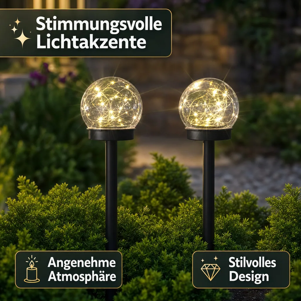 Solar Kugel Set, 10 cm, 2er-Set