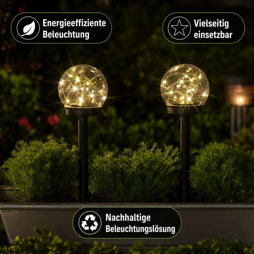 Solar Kugel Set, 10 cm, 2er-Set