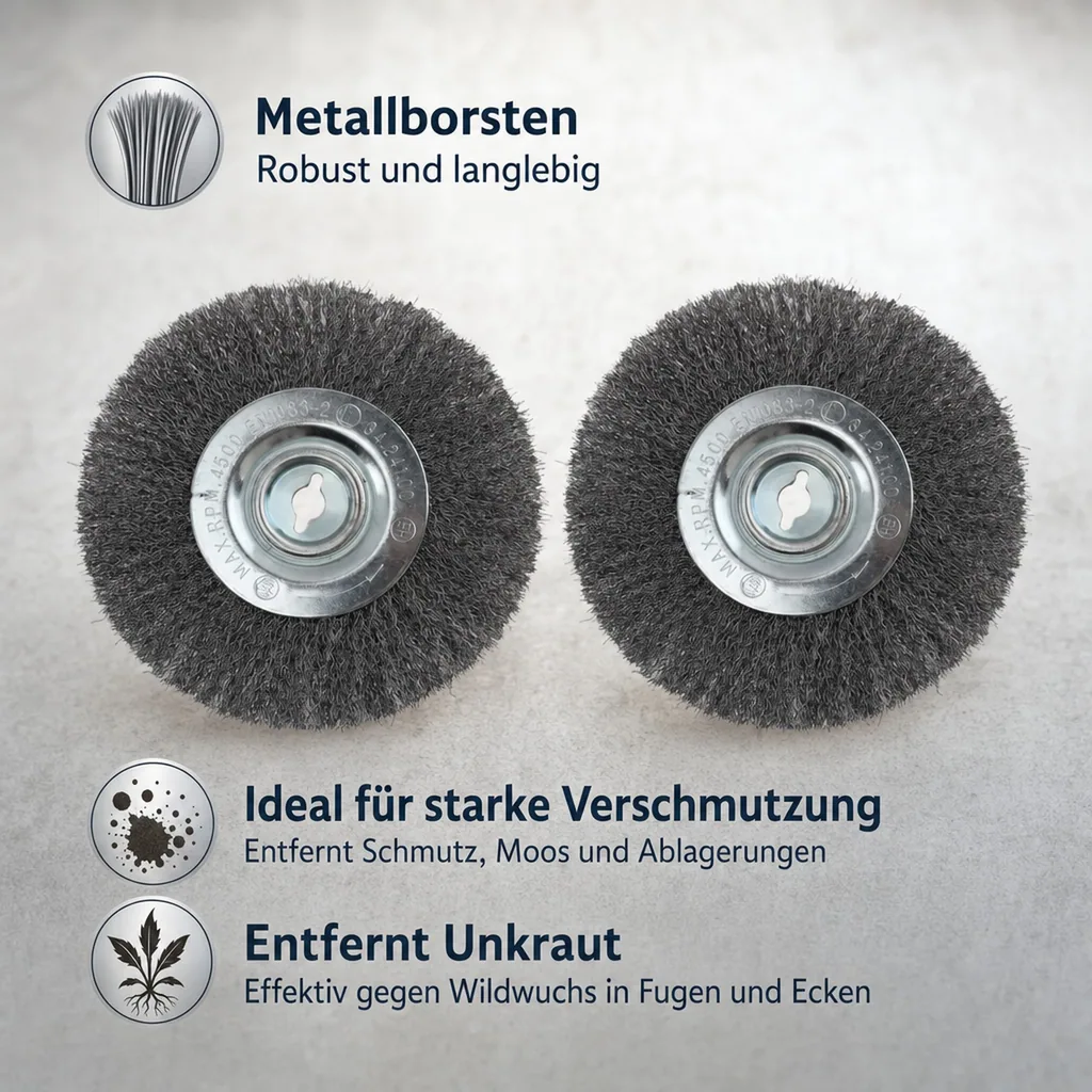 Fugenbürste, Metall, 2er-Set zu 968744 2 in 1 Fugenturbo mit Fangbox