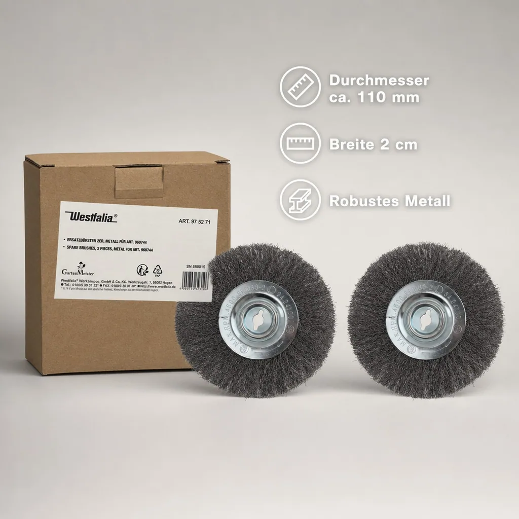 Fugenbürste, Metall, 2er-Set zu 968744 2 in 1 Fugenturbo mit Fangbox