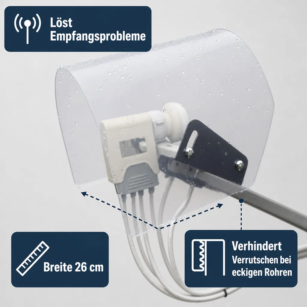Regen- und UV-Schutz für LNBs von SAT-Anlagen