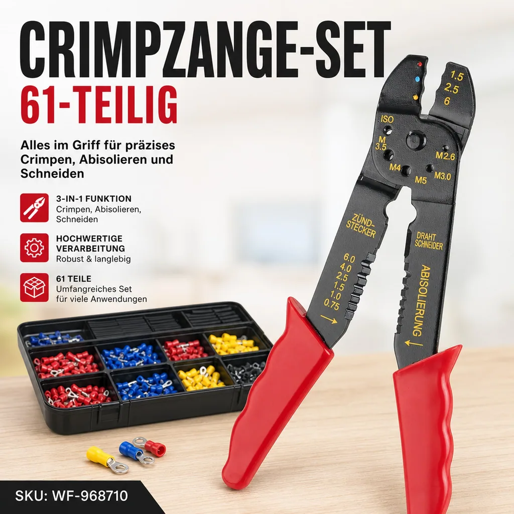 Crimpzange-Set, 61-teilig