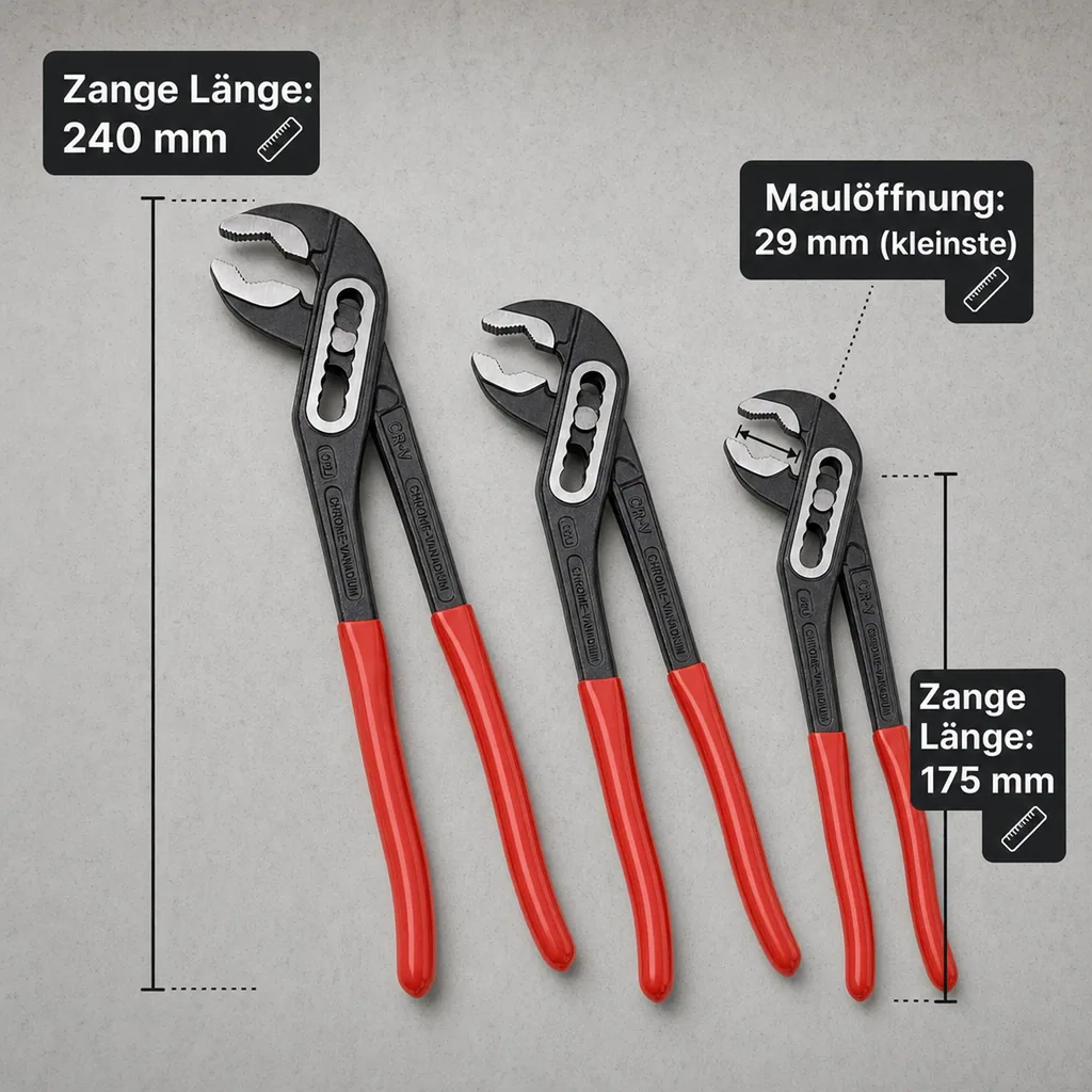 Wasserpumpenzangen Satz Cr-V 3-teilig