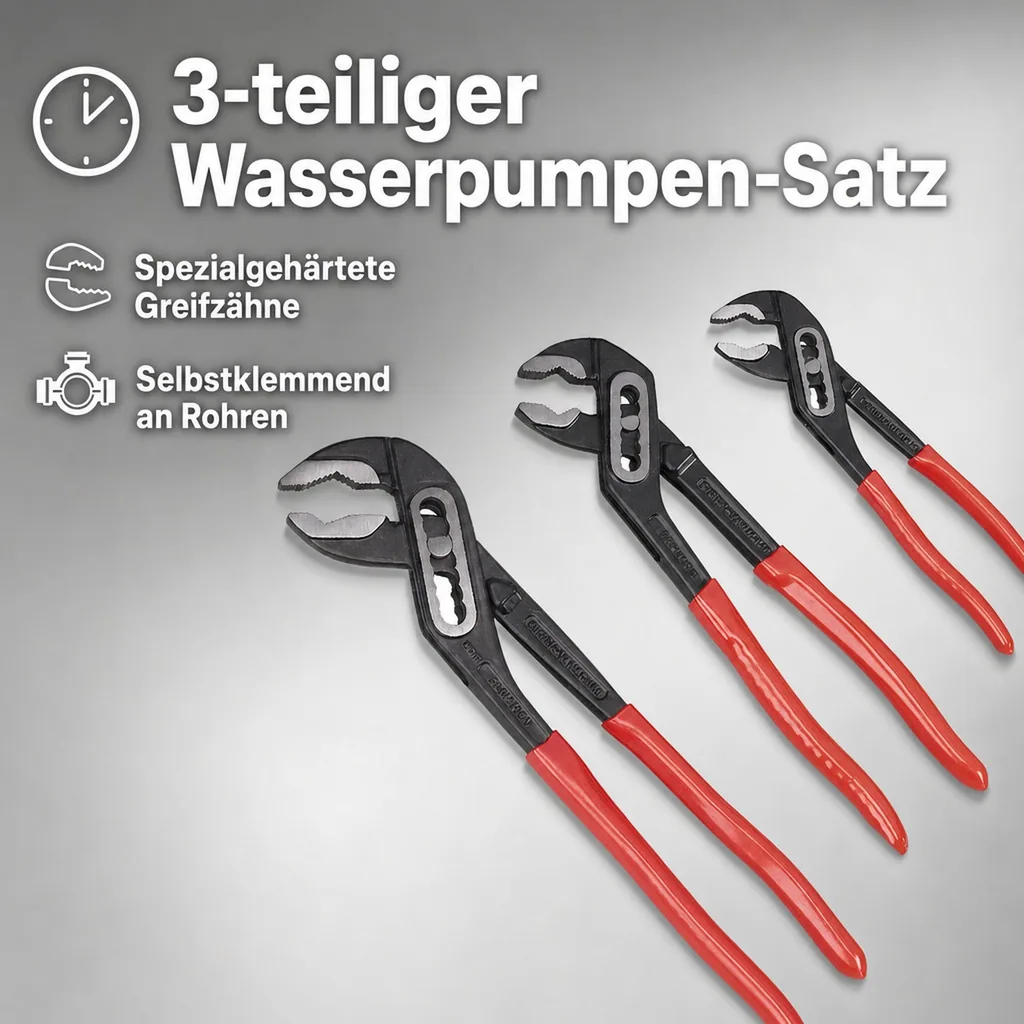 Wasserpumpenzangen Satz Cr-V 3-teilig