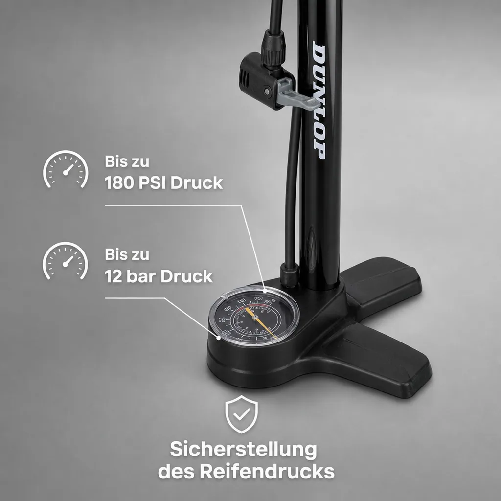 Fahrrad-Standpumpe mit Manometer