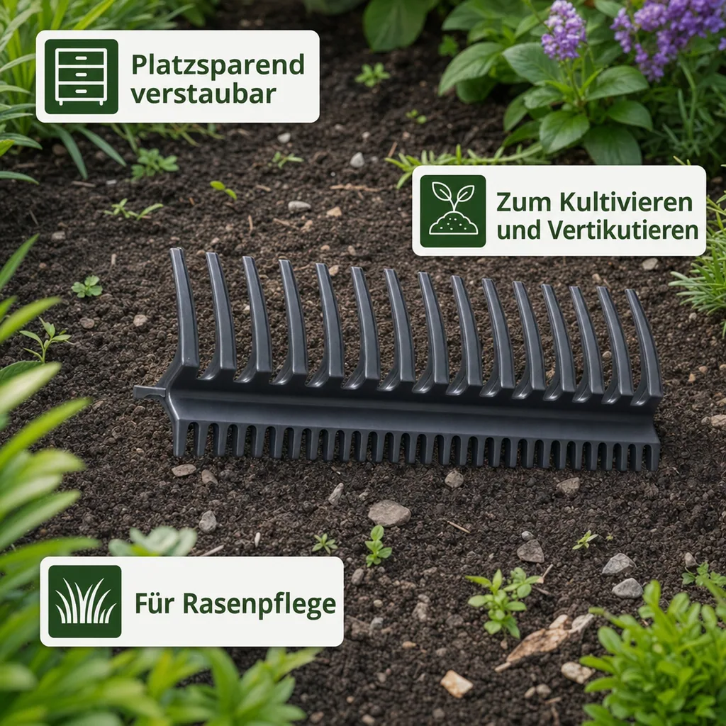 2 in 1 Gartenharke XXL (Griff nicht enthalten)