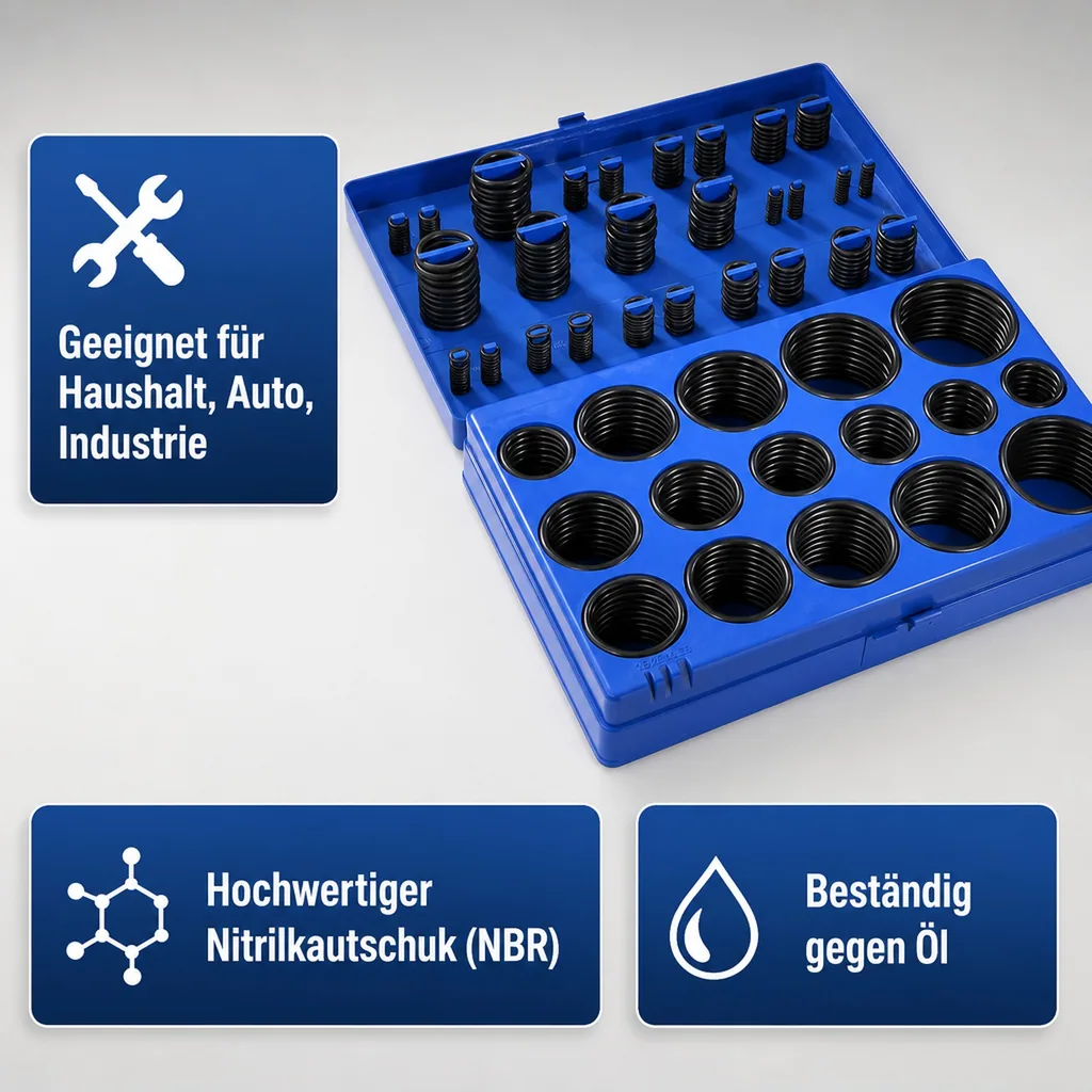 O-Ring Sortiment 420-teilig im Kunststoffkasten