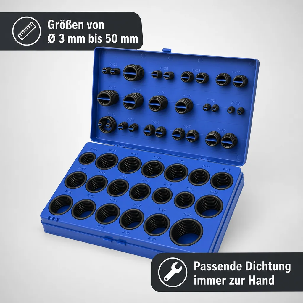 O-Ring Sortiment 420-teilig im Kunststoffkasten