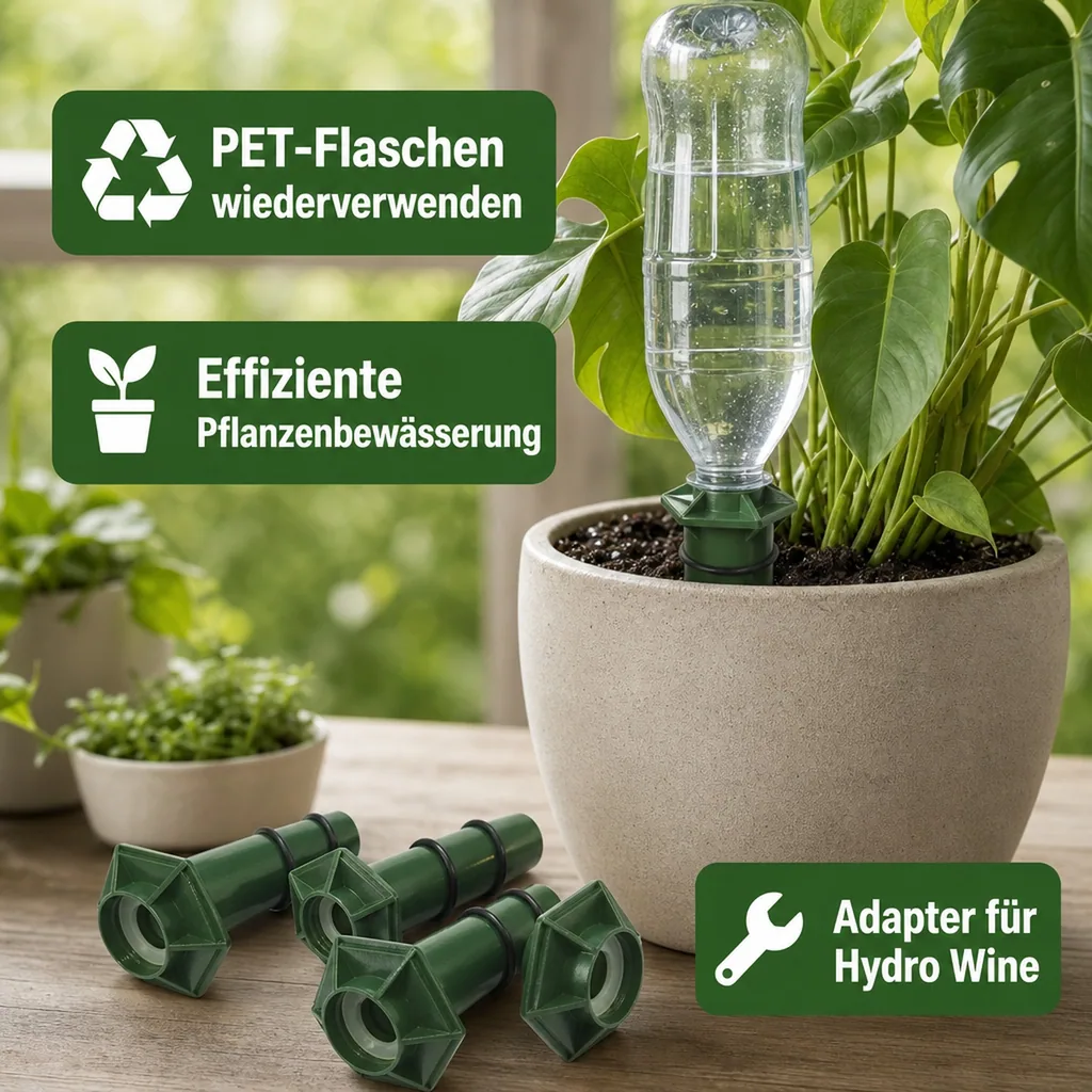 Adapter für PET Flaschen für Hydro Wine - 4er Set