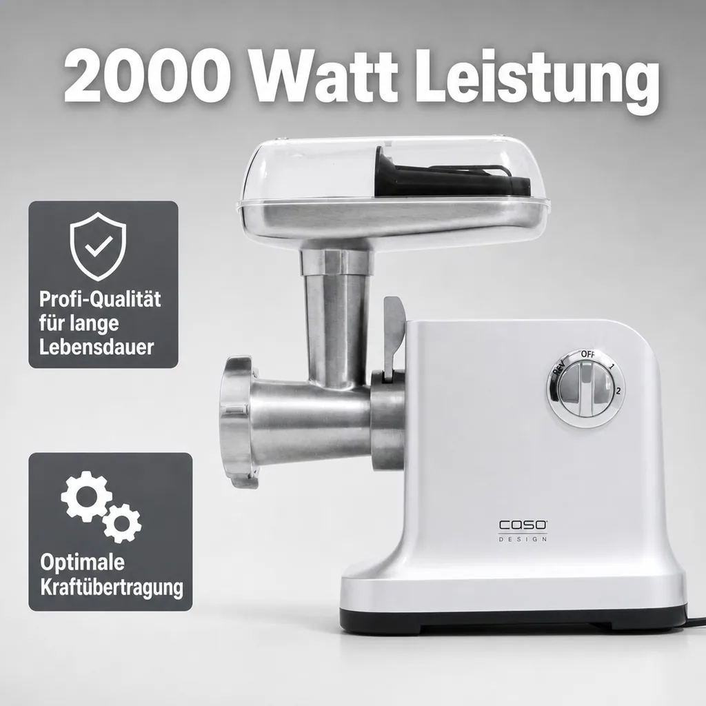 Fleischwolf „FW2000“, 2000 Watt, Aluguss/ Edelstahl