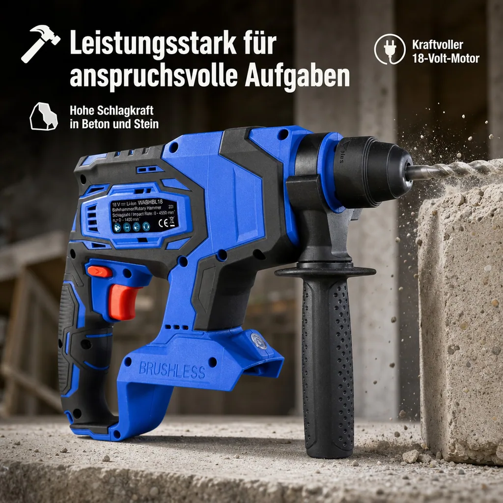 Akku Bohrhammer 18 Volt Li-Ion WABHBL18 -ohne Akku und Ladegerät-