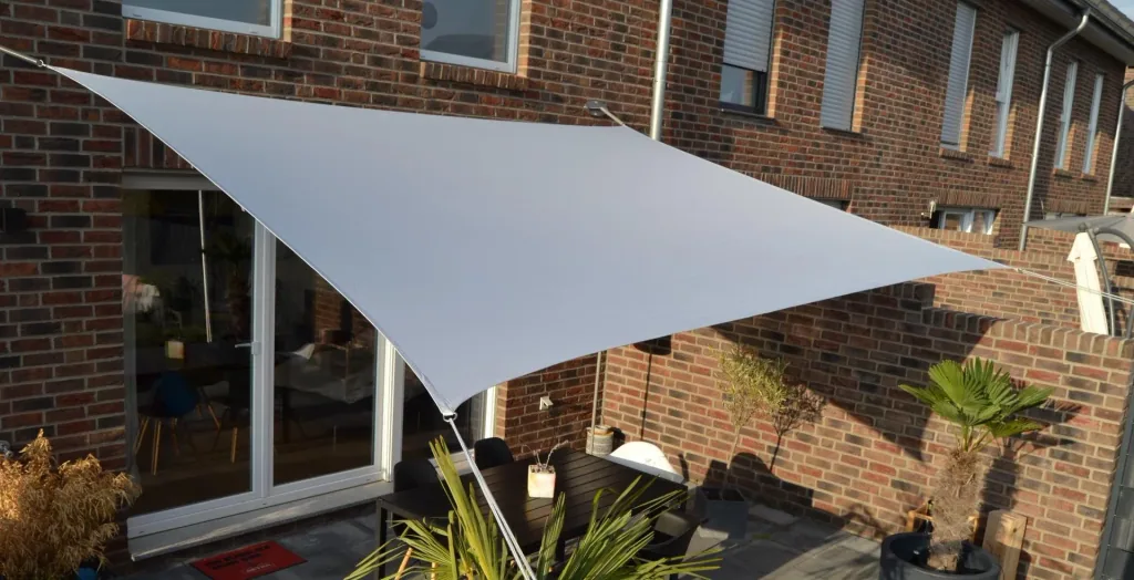 Viereck-Sonnensegel wasserabweisend silbergrau 300 x 400cm