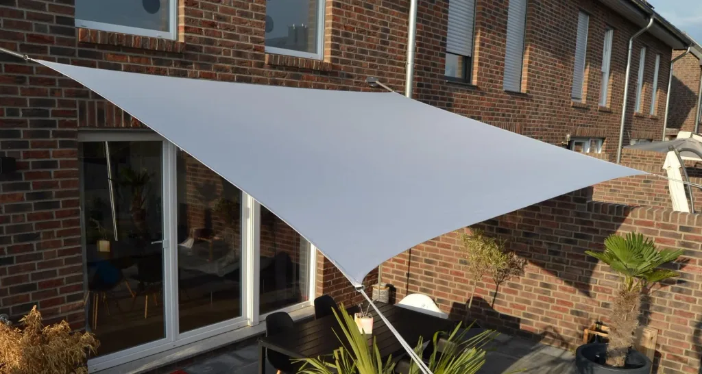 Viereck-Sonnensegel wasserabweisend silbergrau 300 x 400cm