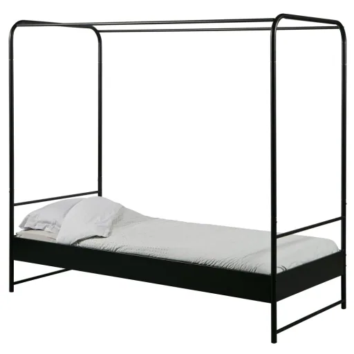 WOOOD Metall Himmelbett schwarz 90 x200