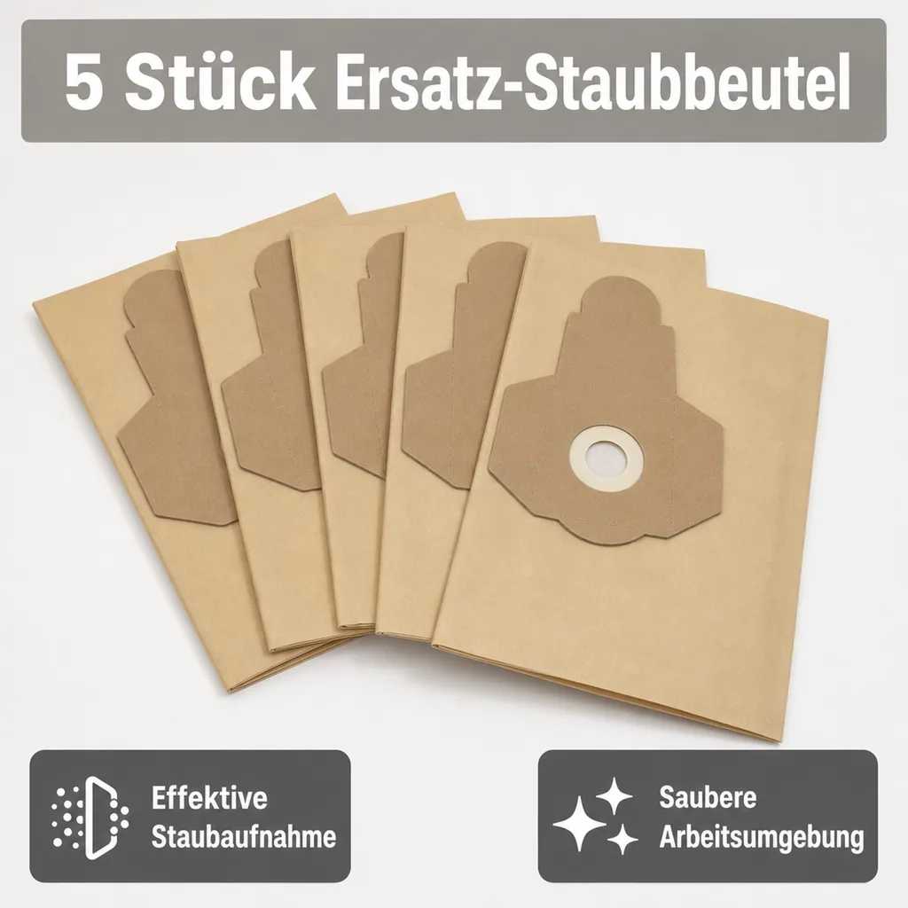 Staubbeutel, 5 Stück für 18V Nass-/ Trockensauger WNTS Nr. 964760