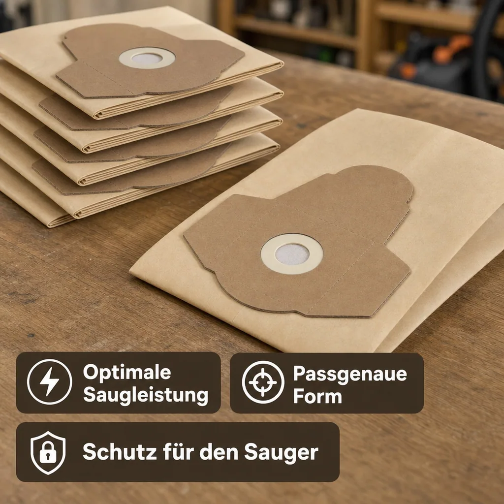 Staubbeutel, 5 Stück für 18V Nass-/ Trockensauger WNTS Nr. 964760