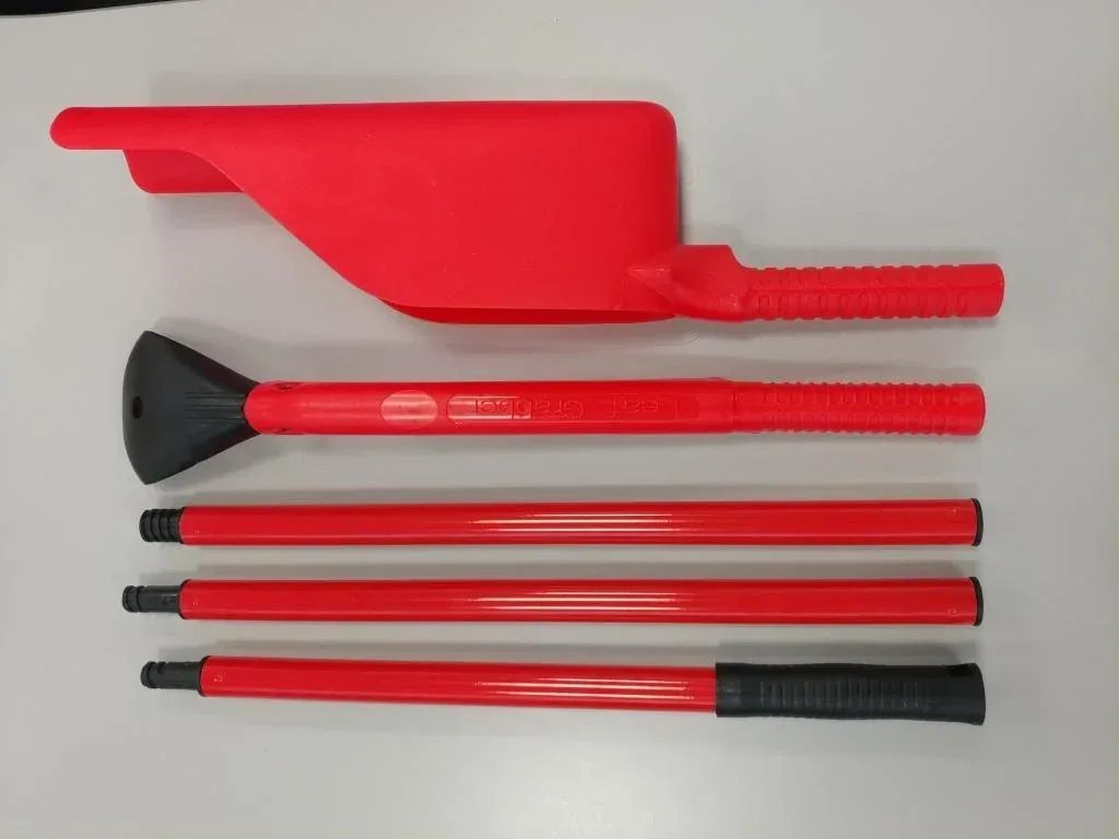 Dachrinnen Reinigungs-Set 5 teilig. Schaufel, Schaber, 3 Steckstiele